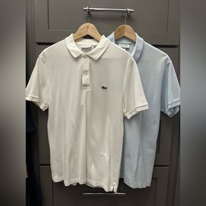 BUNDLE 3 Lacoste Polos Men’s size 5/Large white grey light blue excellent